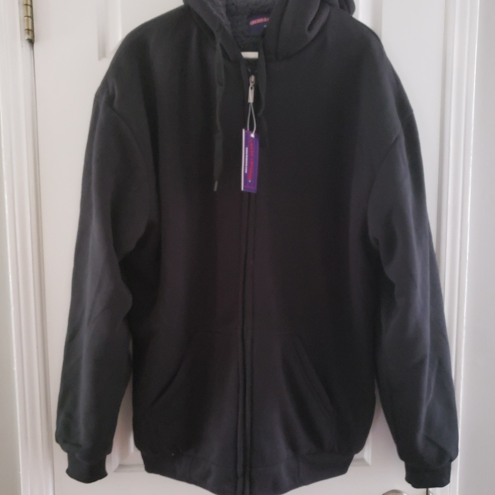 Black men's women's 2xl sweat jacket zip up new